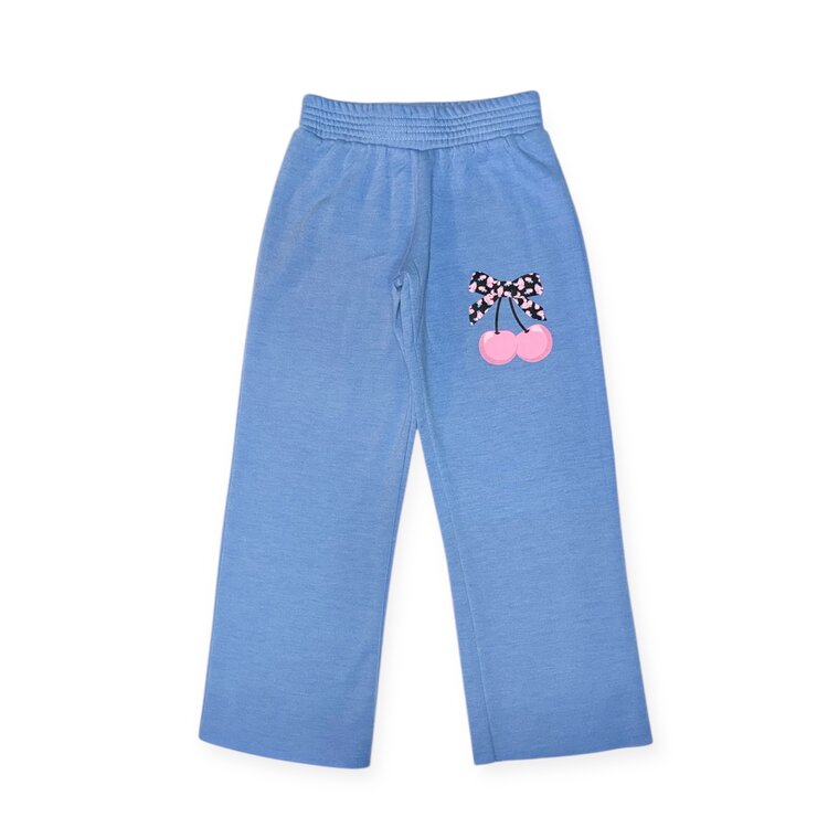Firehouse Floral Bow Cherry Straight Leg Jogger