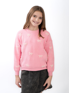 Tweenstyle Pearl Bows Sweater