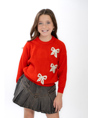 Tweenstyle Crystal Bows Sweater