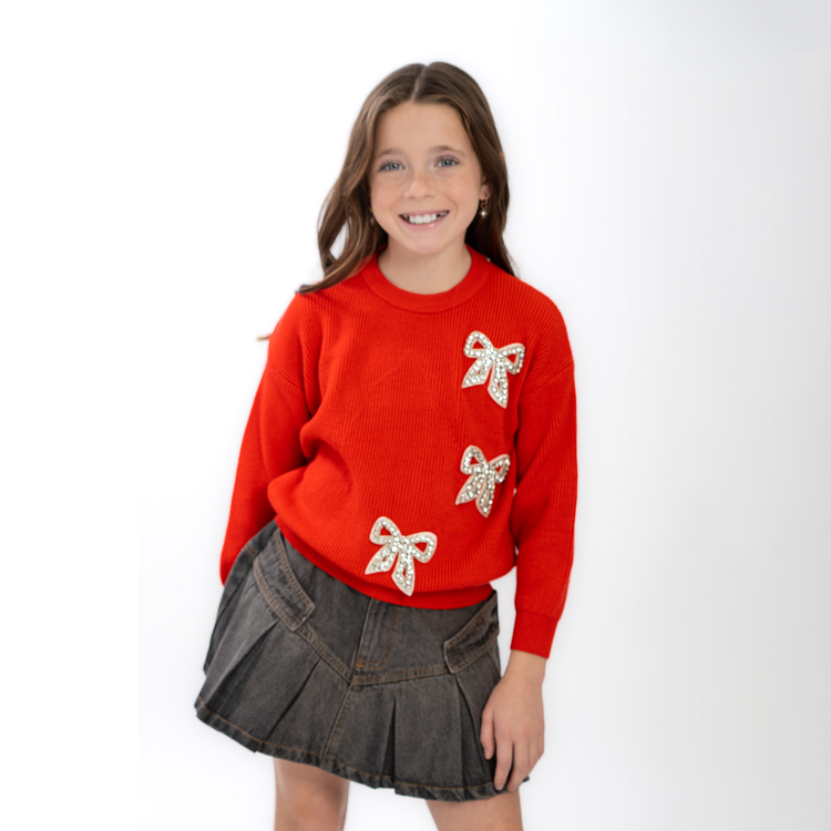 Tweenstyle Crystal Bows Sweater