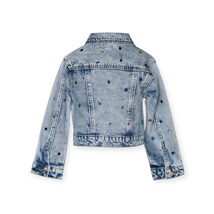 Sara Sara Rhinestone Acid Wash Jacket
