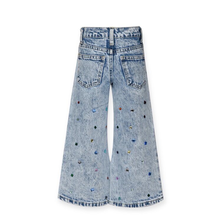 Sara Sara Rhinestone Acid Wash Jeans