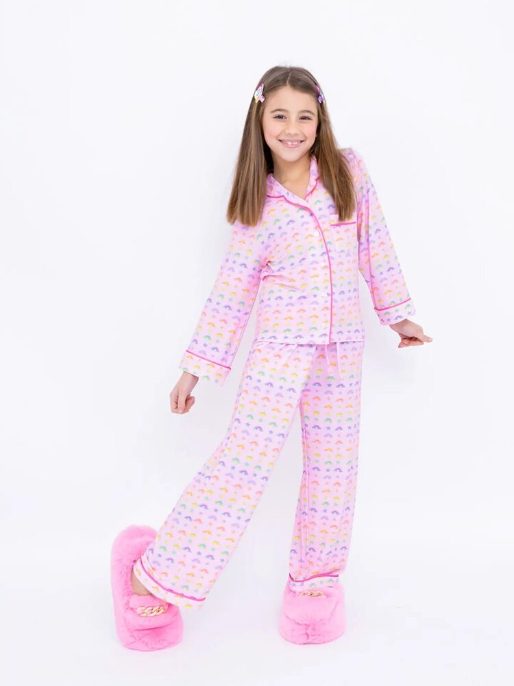 Preppy Goose Rainbow & Stars Jersey PJ Set