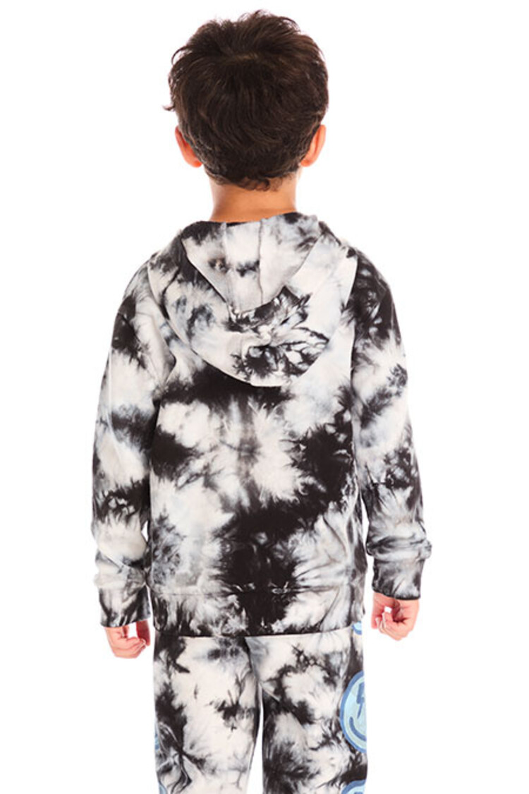 Chaser Tie Dye Smiley Bolt Zip Hoodie