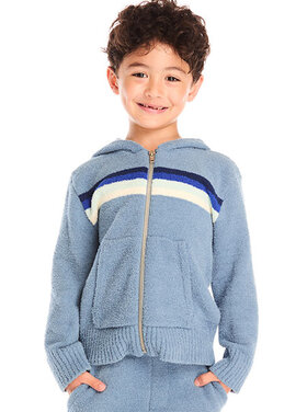 Chaser Fuzzy Fleece Stripe Zip Hoodie