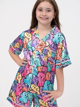 Tweenstyle Neon Gummies SS Satin Short Set