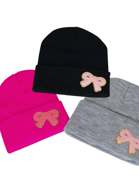 Malibu Sugar Pink Bow Patch Beanie