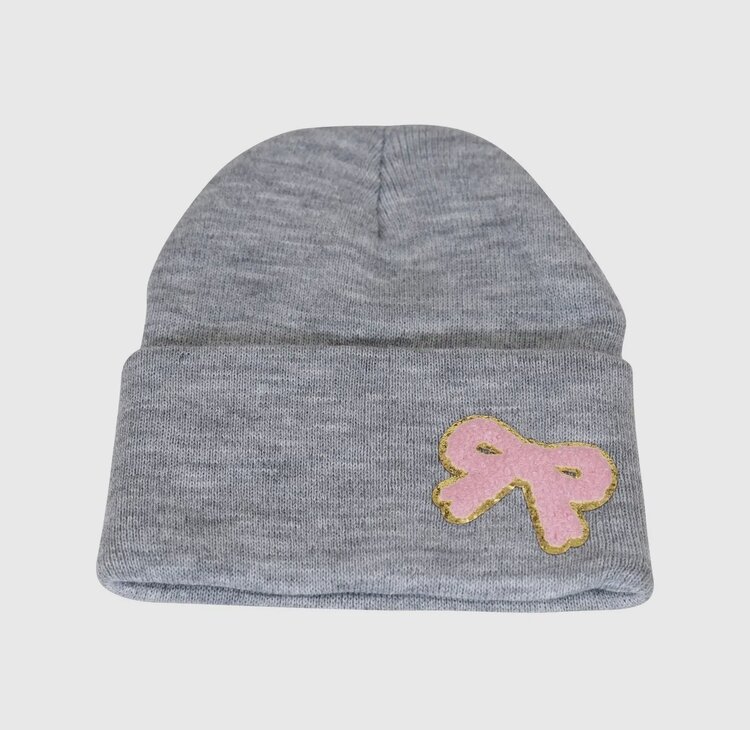 Malibu Sugar Pink Bow Patch Beanie