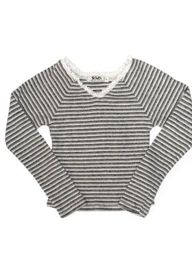 T2 Love Stripe V LS Top