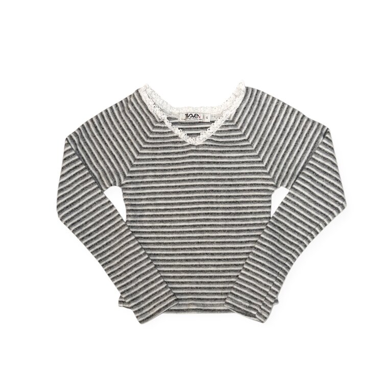 T2 Love Stripe V LS Top