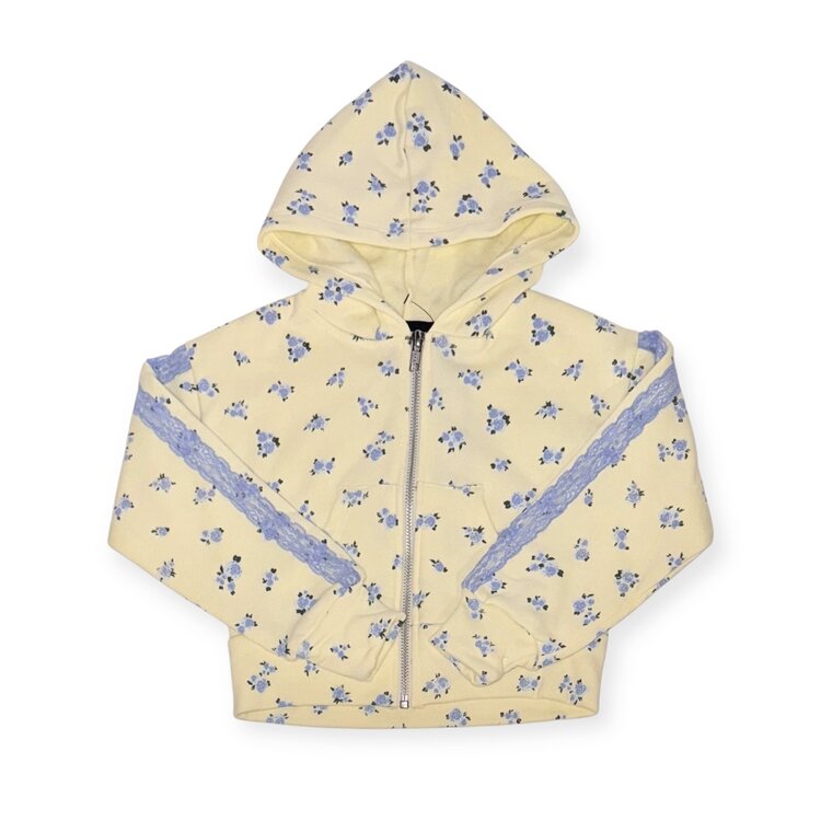 Flowers by Zoe Blue Floral Zip Hoodie