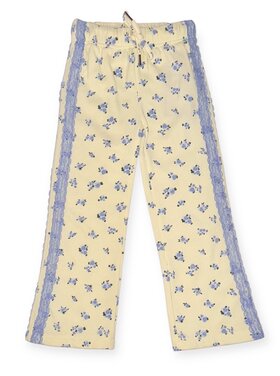 Flowers by Zoe Blue Floral Wide Leg Jogger
