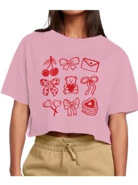 Prince Peter Cherry & Bow Boxy Crop Tee