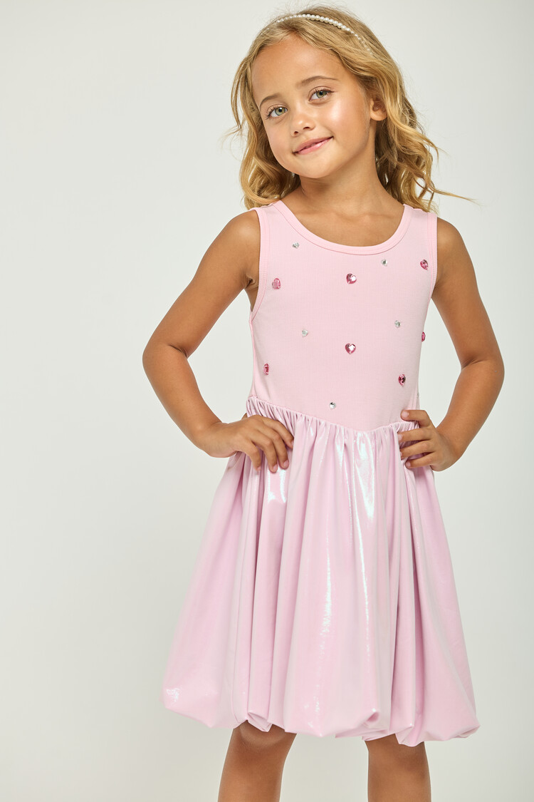 Dollfaced Kids Sweetheart Shimmer Bubble Dress