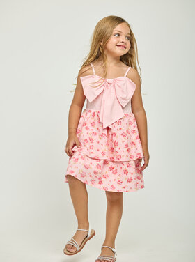 Dollfaced Kids Petal Bow Ruffle Dress