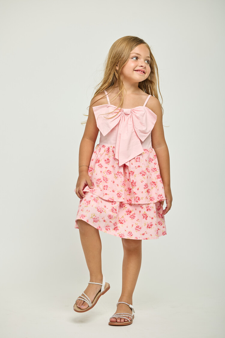 Dollfaced Kids Petal Bow Ruffle Dress