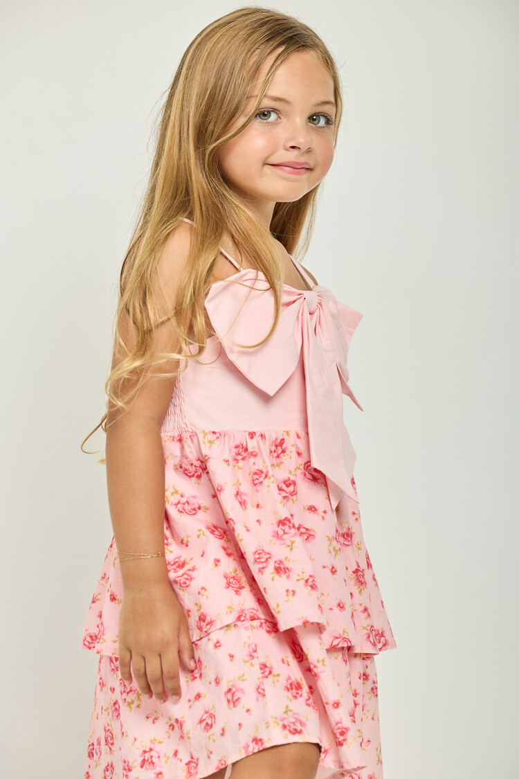 Dollfaced Kids Petal Bow Ruffle Dress