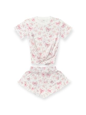 Mini Dreamers Charlotte Crystal Bows Short Set
