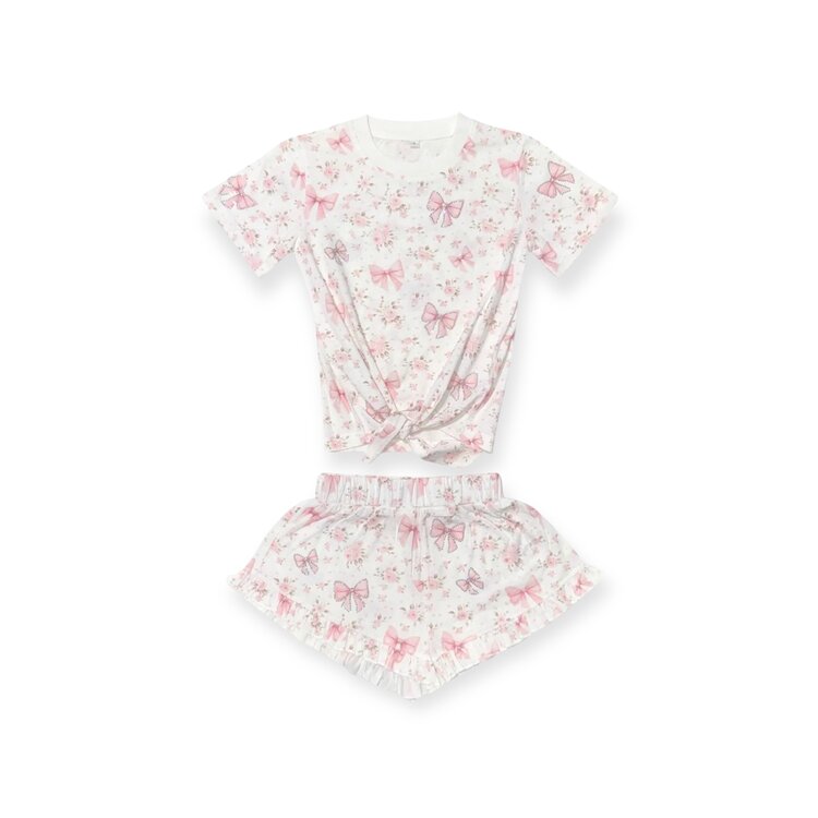 Mini Dreamers Charlotte Crystal Bows Short Set