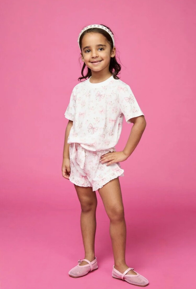 Mini Dreamers Charlotte Crystal Bows Short Set