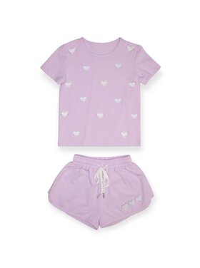 Mini Dreamers Chelsea Crystal Hearts Short Set