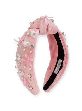 Sweet Wink Pearl Heart Gemstone Headband