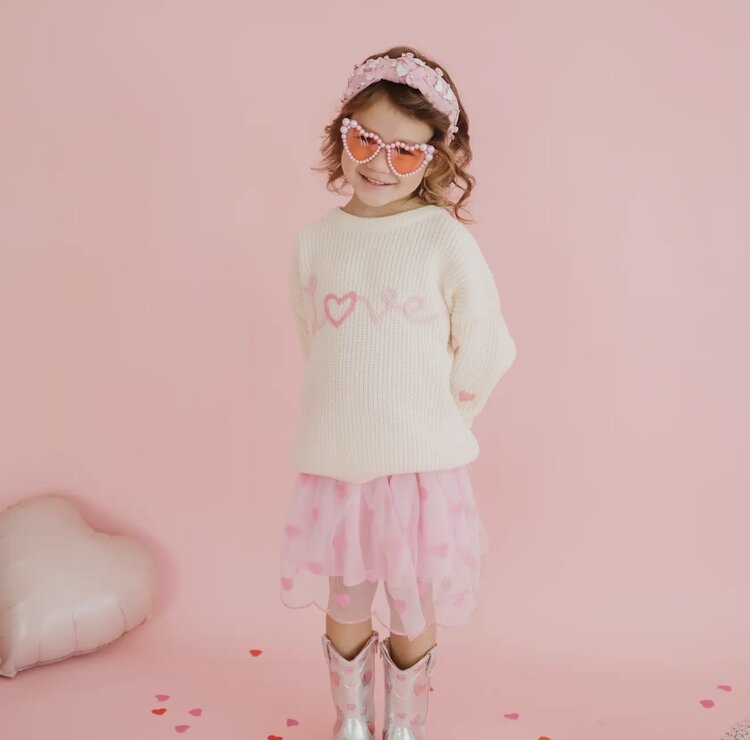 Sweet Wink Ditsy Love Knit Sweater