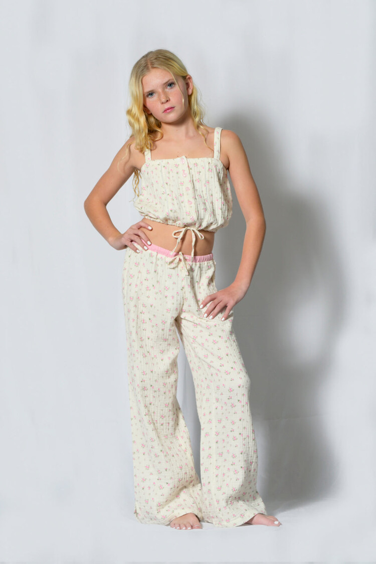 Katie J NYC Kiki Cutesy Rose Gauze Pant