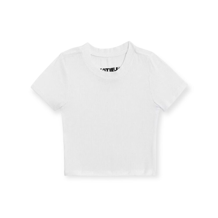 Katie J NYC Livi Ribbed Babydoll Crop Tee