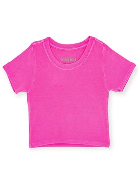 Katie J NYC Livi Ribbed Babydoll Crop Tee