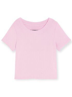 Katie J NYC Livi Ribbed Babydoll Crop Tee