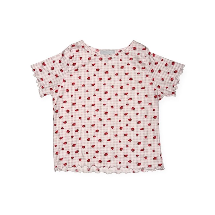 Cheryl Creations Kids Gingham Strawberry SS Tee