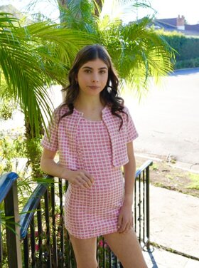 Cheryl Creations Kids Tweed Dress SS Jacket Set