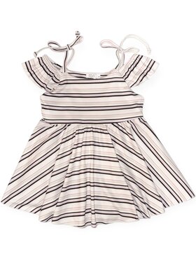 Cozii Stripe Ruffle Sleeve Dress