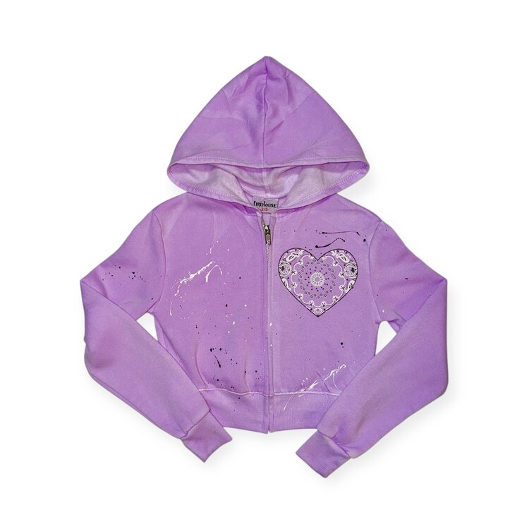 Firehouse Bandana Heart Splattered Zip Hoodie