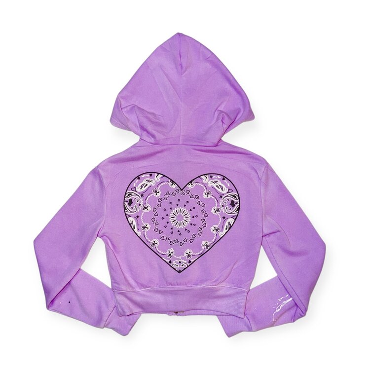 Firehouse Bandana Heart Splattered Zip Hoodie