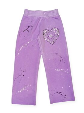 Firehouse Bandana Heart Splattered Wide Leg Jogger
