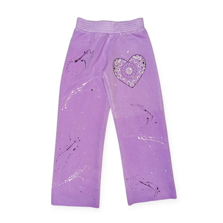 Firehouse Bandana Heart Splattered Wide Leg Jogger