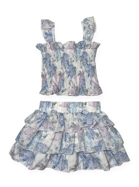 Tweenstyle Hydrangeas Smocked Skirt Set