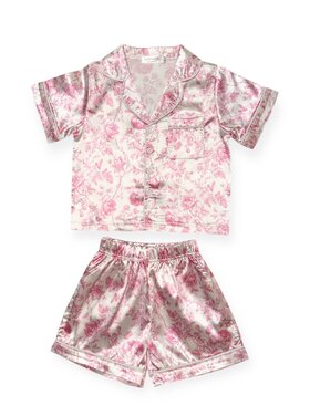 Tweenstyle Pink Floral Satin Lounge Set