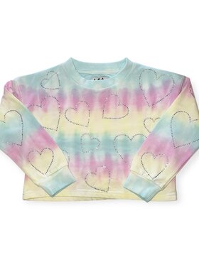 Mia New York Tie Dyed Crystal Hearts Sweatshirt