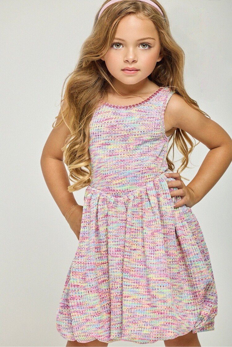 Dollfaced Kids Pink Pop Crystal Bubble Dress