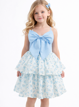 Dollfaced Kids Belle Bow Ruffle Dress