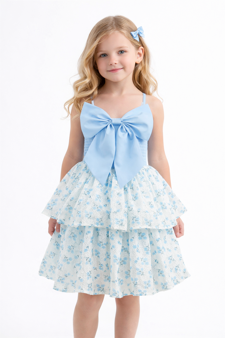 Dollfaced Kids Belle Bow Ruffle Dress