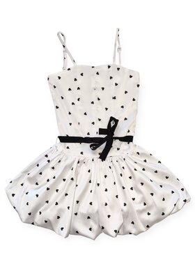 THEME Bailey Black Heart Satin Dress