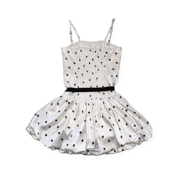 THEME Bailey Black Heart Satin Dress