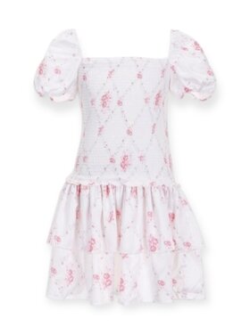 THEME Lexi Vintage Rose Satin SS Dress
