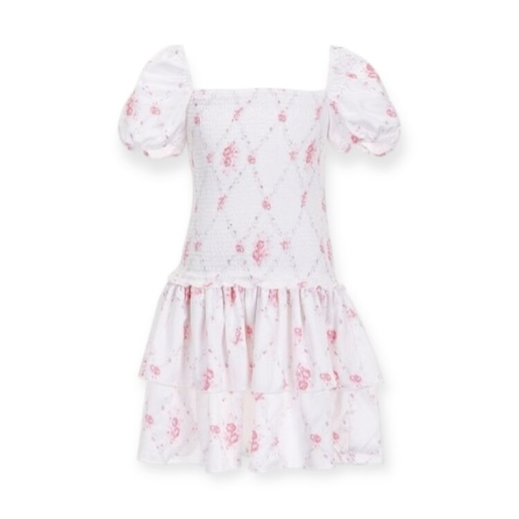 THEME Lexi Vintage Rose Satin SS Dress