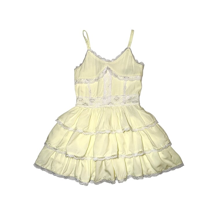 Flowers by Zoe Lace Trim Tiered Dress