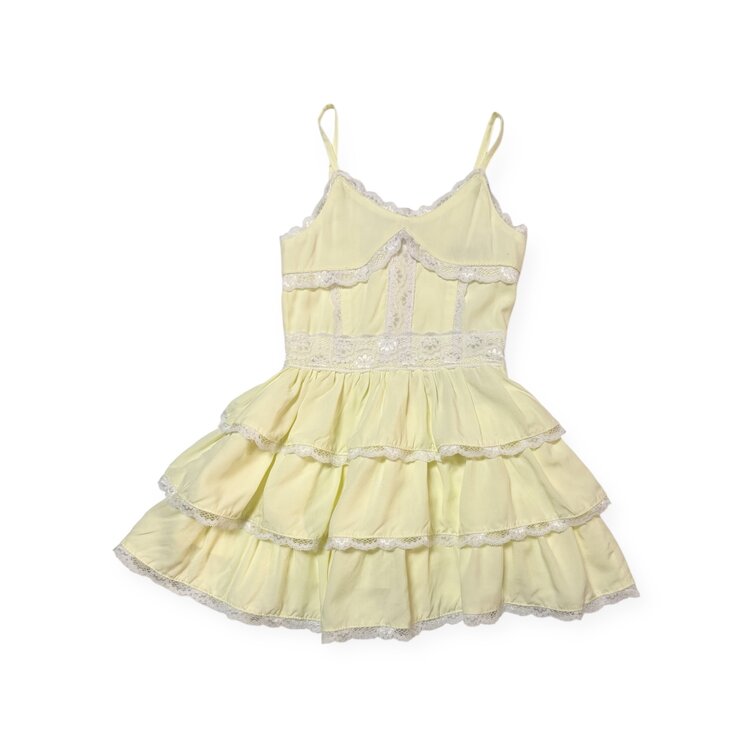 Flowers by Zoe Lace Trim Tiered Dress